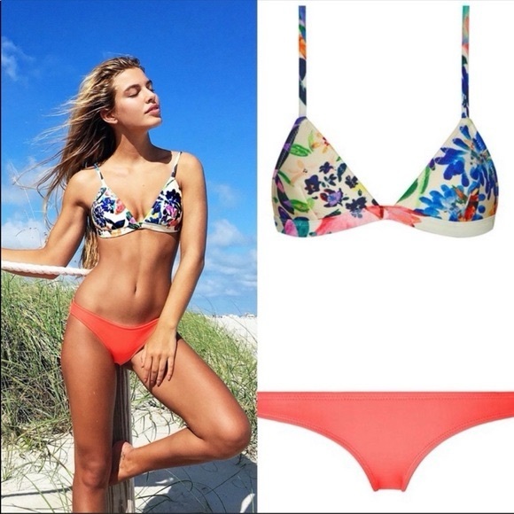 triangl swimwear Other - Triangl floral multicolor neoprene bikini top